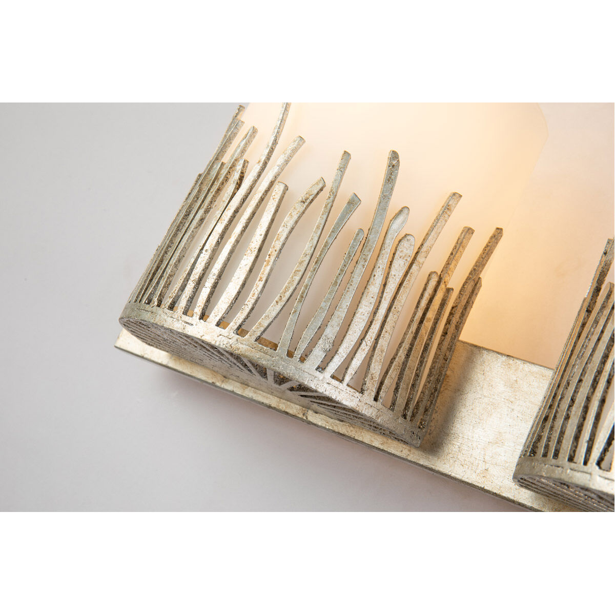 Sawgrass 3 Light 24 inch Silver Bath Light Wall Light in Silver Leaf with Antique